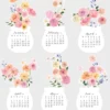 Watercolor Gerbera Dahlia Jar Desk Calendar Printable Desk Planner | Floral Bouquet Monthly Cards Cutting Machine SVG | Calendar 2027 2028 Watercolor Gerbera Dahlia Jar Desk Calendar Printable Desk Planner | Floral Bouquet Monthly Cards Cutting Machine SVG | Calendar 2027 2028