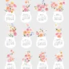 Watercolor Gerbera Dahlia Jar Desk Calendar Printable Desk Planner | Floral Bouquet Monthly Cards Cutting Machine SVG | Calendar 2027 2028 Watercolor Gerbera Dahlia Jar Desk Calendar Printable Desk Planner | Floral Bouquet Monthly Cards Cutting Machine SVG | Calendar 2027 2028