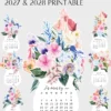 Watercolor Hibiscus Desk Calendar Printable Monthly Planner DIY | Tropical Botanical Monthly Desk Decor 2027 2028 Calendar Watercolor Hibiscus Desk Calendar Printable Monthly Planner DIY | Tropical Botanical Monthly Desk Decor 2027 2028 Calendar