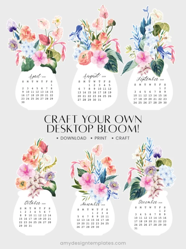 Watercolor Hibiscus Desk Calendar Printable Monthly Planner DIY | Tropical Botanical Monthly Desk Decor 2027 2028 Calendar Watercolor Hibiscus Desk Calendar Printable Monthly Planner DIY | Tropical Botanical Monthly Desk Decor 2027 2028 Calendar