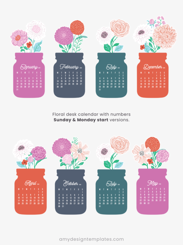 Floral Mason Jar Desk Calendar Monthly Printable Digital Download | Floral Bouquet Planner Monthly Cards 2027 2028 | Retro Glass Jar Aesthetic Office Decor Floral Mason Jar Desk Calendar Monthly Printable Digital Download | Floral Bouquet Planner Monthly Cards 2027 2028 | Retro Glass Jar Aesthetic Office Decor