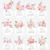 Watercolor Pink Flowers Vase Desk Calendar Digital Download | Romantic Floral Monthly Cards Printable 2027 2028 Watercolor Pink Flowers Vase Desk Calendar Digital Download | Romantic Floral Monthly Cards Printable 2027 2028