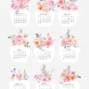 Watercolor Pink Flowers Vase Desk Calendar Digital Download | Romantic Floral Monthly Cards Printable 2027 2028 Watercolor Pink Flowers Vase Desk Calendar Digital Download | Romantic Floral Monthly Cards Printable 2027 2028