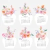 Watercolor Pink Flowers Vase Desk Calendar Digital Download | Romantic Floral Monthly Cards Printable 2027 2028 Watercolor Pink Flowers Vase Desk Calendar Digital Download | Romantic Floral Monthly Cards Printable 2027 2028