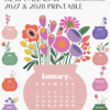 Colorful Botanical Floral Vase Desk Calendar Planner Monthly Printable | Abstract Flowers Bouquet Monthly Calendar Cards Colorful Botanical Floral Vase Desk Calendar Planner Monthly Printable | Abstract Flowers Bouquet Monthly Calendar Cards