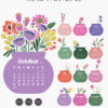 Colorful Botanical Floral Vase Desk Calendar Planner Monthly Printable | Abstract Flowers Bouquet Monthly Calendar Cards Colorful Botanical Floral Vase Desk Calendar Planner Monthly Printable | Abstract Flowers Bouquet Monthly Calendar Cards