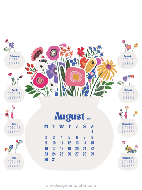 Minimalist Floral Vase Desk Calendar Printable PNG PDF | Flowers Bouquet Calendar Monthly Cards 2027 2028 | Office Decor Stationery Set Minimalist Floral Vase Desk Calendar Printable PNG PDF | Flowers Bouquet Calendar Monthly Cards 2027 2028 | Office Decor Stationery Set