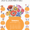 Printable Floral Vase Desk Monthly Calendar | Vibrant Orange Flower Bouquet Calendar 2027 2028 | Desktop Bloom Set PNG PDF SVG Printable Floral Vase Desk Monthly Calendar | Vibrant Orange Flower Bouquet Calendar 2027 2028 | Desktop Bloom Set PNG PDF SVG