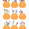 Printable Floral Vase Desk Monthly Calendar | Vibrant Orange Flower Bouquet Calendar 2027 2028 | Desktop Bloom Set PNG PDF SVG Printable Floral Vase Desk Monthly Calendar | Vibrant Orange Flower Bouquet Calendar 2027 2028 | Desktop Bloom Set PNG PDF SVG