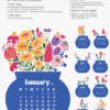 Floral Vase Desk Calendar Cut File PNG PDF SVG | Printable Flower Bouquet Monthly Calendar Template | Royal Blue Desktop Bloom Craft Planner Floral Vase Desk Calendar Cut File PNG PDF SVG | Printable Flower Bouquet Monthly Calendar Template | Royal Blue Desktop Bloom Craft Planner