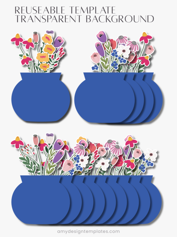 Floral Vase Desk Calendar Cut File PNG PDF SVG | Printable Flower Bouquet Monthly Calendar Template | Royal Blue Desktop Bloom Craft Planner Floral Vase Desk Calendar Cut File PNG PDF SVG | Printable Flower Bouquet Monthly Calendar Template | Royal Blue Desktop Bloom Craft Planner