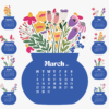 Floral Vase Desk Calendar Cut File PNG PDF SVG | Printable Flower Bouquet Monthly Calendar Template | Royal Blue Desktop Bloom Craft Planner Floral Vase Desk Calendar Cut File PNG PDF SVG | Printable Flower Bouquet Monthly Calendar Template | Royal Blue Desktop Bloom Craft Planner