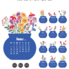 Floral Vase Desk Calendar Cut File PNG PDF SVG | Printable Flower Bouquet Monthly Calendar Template | Royal Blue Desktop Bloom Craft Planner Floral Vase Desk Calendar Cut File PNG PDF SVG | Printable Flower Bouquet Monthly Calendar Template | Royal Blue Desktop Bloom Craft Planner