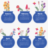 Floral Vase Desk Calendar Cut File PNG PDF SVG | Printable Flower Bouquet Monthly Calendar Template | Royal Blue Desktop Bloom Craft Planner Floral Vase Desk Calendar Cut File PNG PDF SVG | Printable Flower Bouquet Monthly Calendar Template | Royal Blue Desktop Bloom Craft Planner