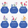 Floral Vase Desk Calendar Cut File PNG PDF SVG | Printable Flower Bouquet Monthly Calendar Template | Royal Blue Desktop Bloom Craft Planner Floral Vase Desk Calendar Cut File PNG PDF SVG | Printable Flower Bouquet Monthly Calendar Template | Royal Blue Desktop Bloom Craft Planner