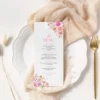 Spring Bloom Floral Wedding Invitation Template Bundle | 50+ Editable Colorful Wedding Stationery Templates Colorful Spring Bloom Floral Wedding Menu Card Template
