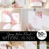 Spring Bloom Floral Wedding Invitation Template Bundle | Editable Colorful Watercolor Flower Wedding Suite Printable
