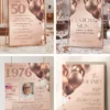 Rose Gold Birthday Invitation Bundle | Editable Any Age Birthday Party Template Canva | 50th 60th 30th 40th Birthday Decorations Signs Menus Rose Gold Birthday Invitation Bundle, Editable Any Age Birthday Party Template Canva, 50th 60th 30th 40th Birthday Decorations, Signs Menus