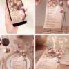 Rose Gold Birthday Invitation Bundle | Editable Any Age Birthday Party Template Canva | 50th 60th 30th 40th Birthday Decorations Signs Menus Rose Gold Birthday Invitation Bundle, Editable Any Age Birthday Party Template Canva, 50th 60th 30th 40th Birthday Decorations, Signs Menus