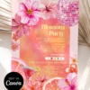 Vibrant Tropical Blossom Birthday Party Invitation | Pink Disco Ball Summer Invite Canva Editable Template Vibrant Tropical Blossom Birthday Party Invitation, Pink Disco Ball Summer Invite, Hibiscus Floral Birthday Invitation Template, Citrus Orange Cocktail Party Invite, Canva Editable Design, Digital Download