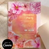 Vibrant Tropical Blossom Birthday Party Invitation | Pink Disco Ball Summer Invite Canva Editable Template Vibrant Tropical Blossom Birthday Party Invitation | Pink Disco Ball Summer Invite Canva Editable Template