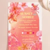 Sunset Soiree Tropical Birthday Invitation | Coral Pink Beach Cocktail Party Canva Template Sunset Soiree Tropical Birthday Invitation, Pink Summer Cocktail Invite, Coral Floral & Starfish Beach Party, Editable Canva Design, Digital Download