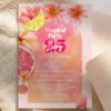 Bright Pink Tropical Summer Birthday Invitation | Lemon Slice & Hibiscus Floral Card Bright Pink Tropical Summer Birthday Invitation | Lemon Slice & Hibiscus Floral Card