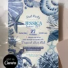 Indigo Sea Turtle Pool Party Invitation Template Canva Printable Card | Under The Sea Coral Shell Birthday Invite Indigo Sea Turtle Pool Party Invitation Template Canva Printable Card | Under The Sea Coral Shell Birthday Invite