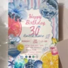 Blue Pink Beach Disco Birthday Party Invitation Canva Template | Silver Mirror Ball Citrus Tropical Invite Card Beach Disco Birthday Party Invitation, Silver Mirror Ball Coastal Theme, Blue Hibiscus & Citrus Cocktail Card, Canva Self Edit, Digital Download