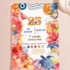 Tropical Coastal Birthday Party Invitation Canva Template | Sea Turtle Dolphin Orange Editable Coastal Birthday Party Invitation, Sea Turtle Dolphin & Evil Eye Card, Pink Prosecco Citrus Cocktail Design, Canva Self Edit, Digital Download