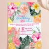 Sparkling Rose Gold Disco Tropical BBQ Birthday Invitation | Pineapple Frangipani Canva Template Sparkling Rose Gold Disco Tropical BBQ Birthday Invitation | Pineapple Frangipani Canva Template