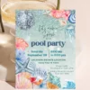 Glitter Water Pool Birthday Party Invitation | Silver Mirror Disco Ball Jellyfish Canva Template Printable Glitter Water Pool Birthday Party Invitation | Silver Mirror Disco Ball Jellyfish Canva Template Printable - Image 3