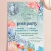 Glitter Water Pool Birthday Party Invitation | Silver Mirror Disco Ball Jellyfish Canva Template Printable Glitter Water Pool Birthday Party Invitation, Silver Mirror Disco Ball Card, Jellyfish Starfish Tropical Theme, Self Edit Canva Layout, Digital File